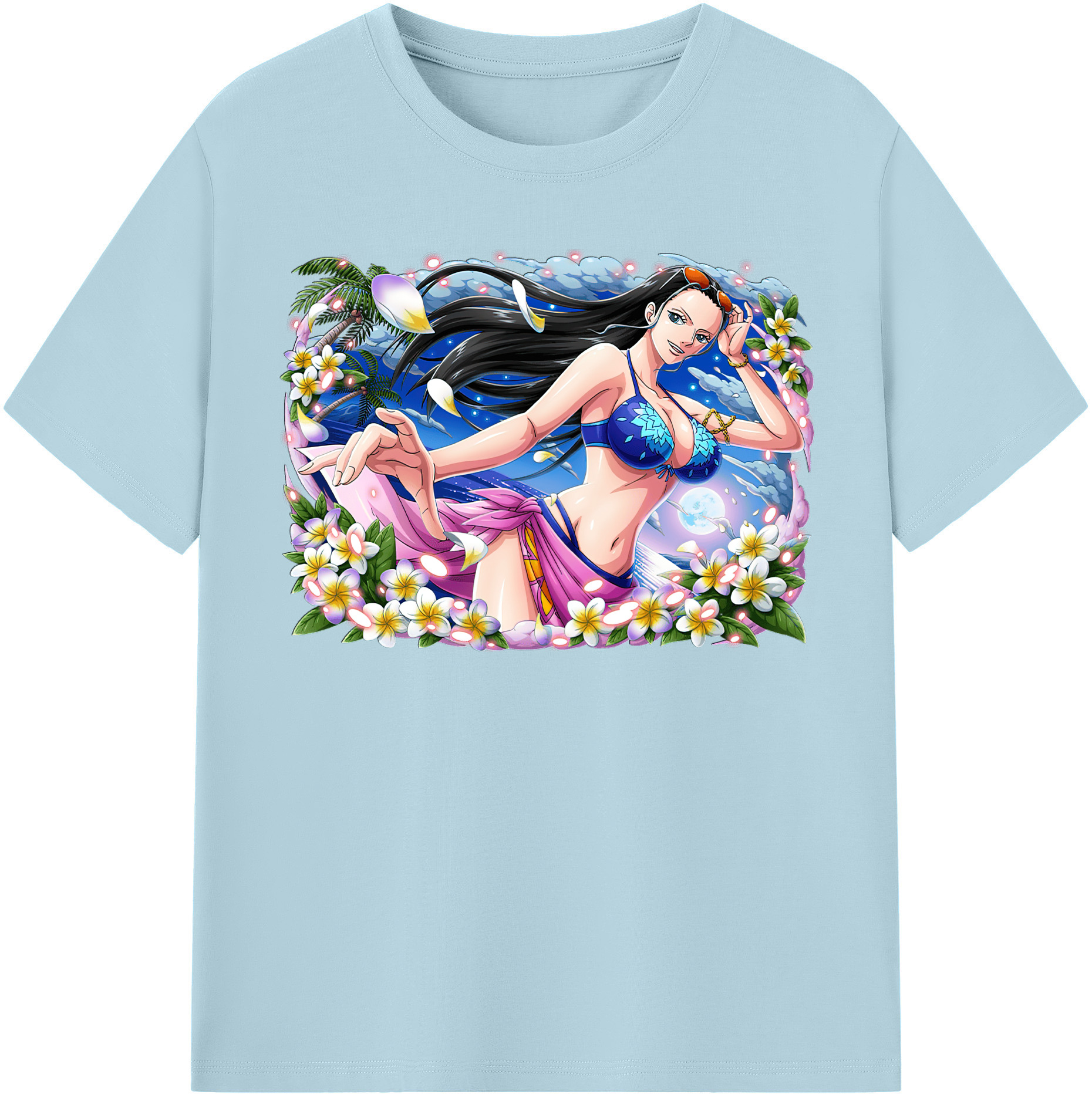 ワンピース ニコ・ロビン ONE PIECE Nico Robin 綿100％半袖Tシャツ（フロントプリント）